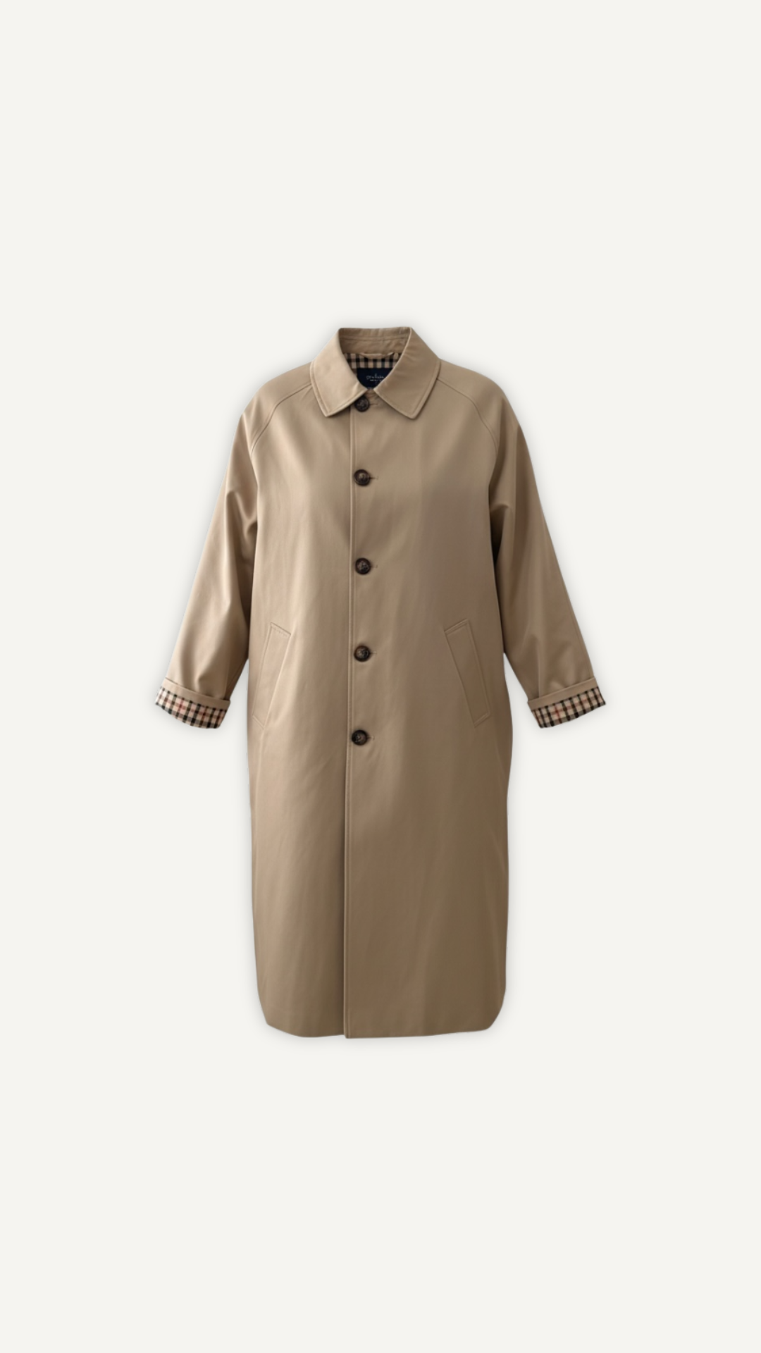 Manteau long beige femme élégant Myraida | Coupe oversize et col tailleur