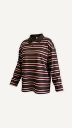 Polo rayé essentiel marron femme Myraïda | Basique tendance