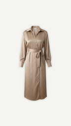 Robe longue fluide beige élégante Myraida | Tenue de soirée ou cérémonie